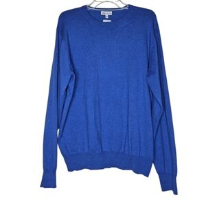 Peter Millar Men's Super Soft Pima Cotton, Silk & Cashmere Medium Blue Size L
